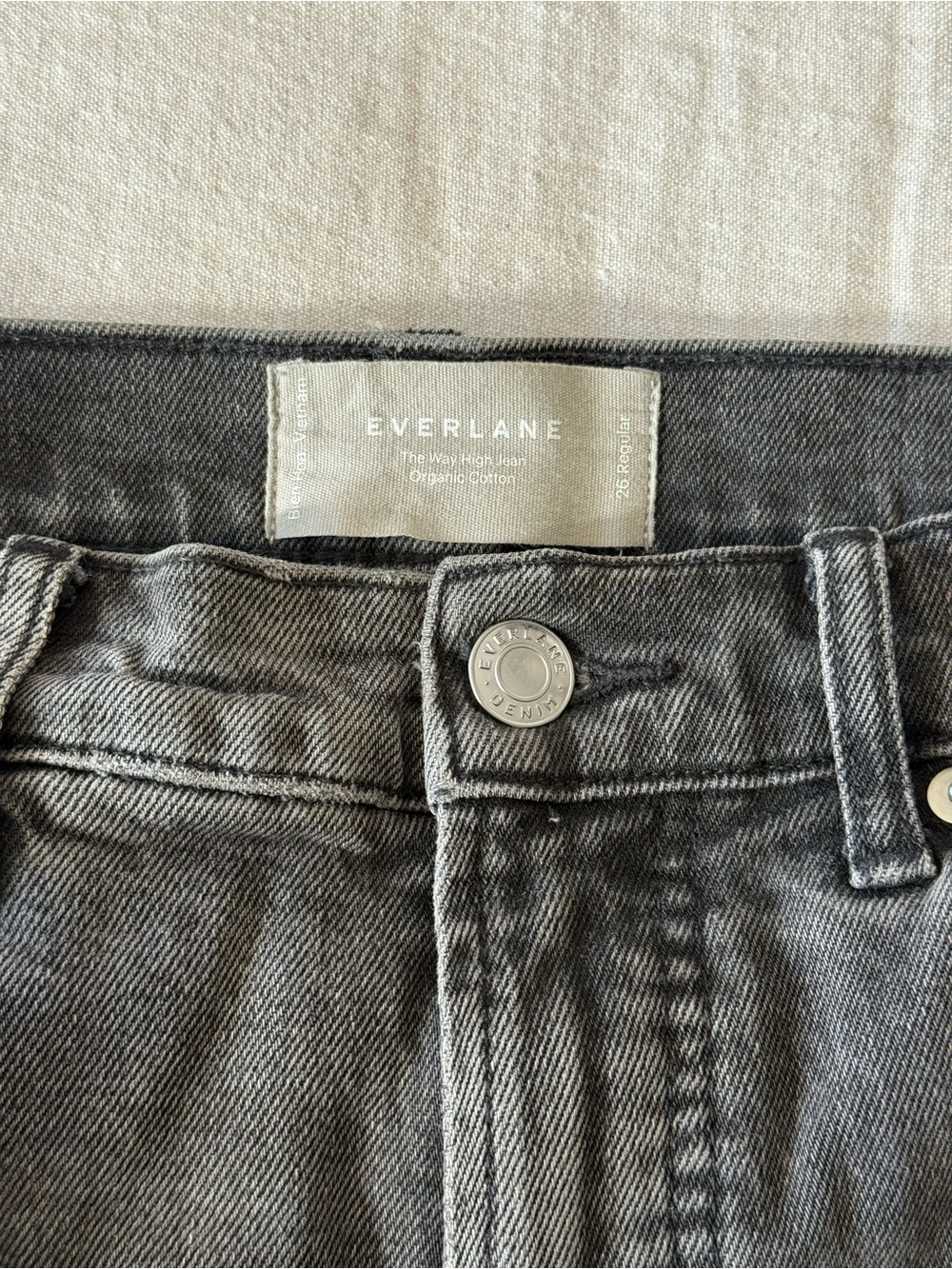 Everlane Way High Jean in Black Grey Size 26 - Picture 5 of 6